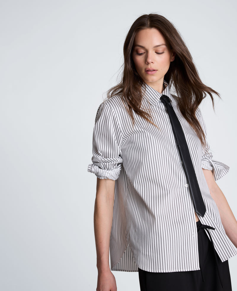 Kenneth Cole - Boyfriend Button Down Shirt with Tie WOMENS SHIRTS for Women