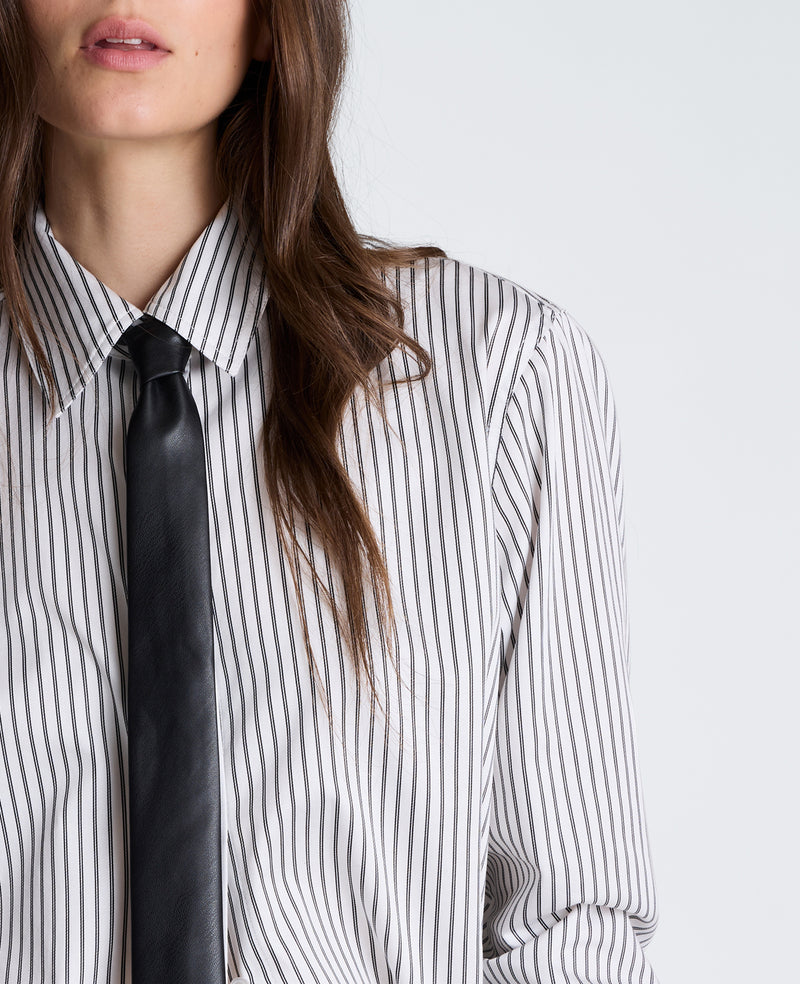 Kenneth Cole - Boyfriend Button Down Shirt with Tie WOMENS SHIRTS for Women