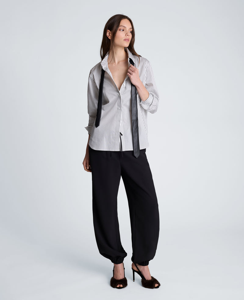 Kenneth Cole - Boyfriend Button Down Shirt with Tie WOMENS SHIRTS for Women
