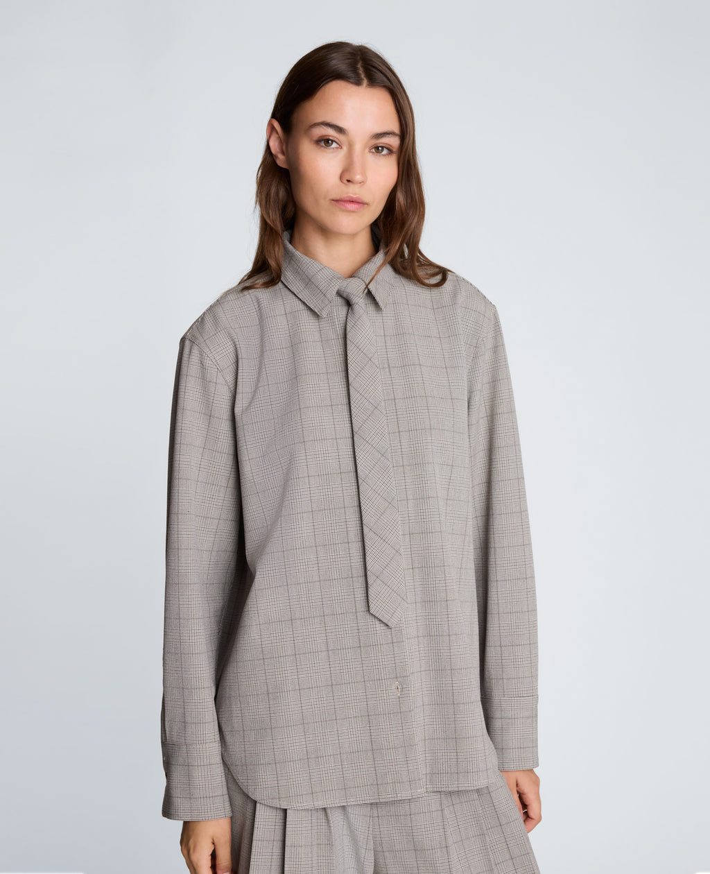 Kenneth Cole - Boyfriend Button Down with Tie WOMENS SHIRTS for Women 
