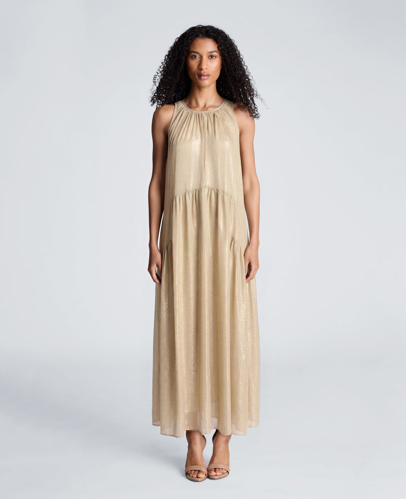 Kenneth Cole - Gathered Halter Neck Foil Maxi Dress WOMENS DRESS for Women