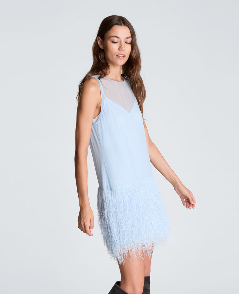 Kenneth Cole - Fringed Fur Mini Dress WOMENS DRESS for Women