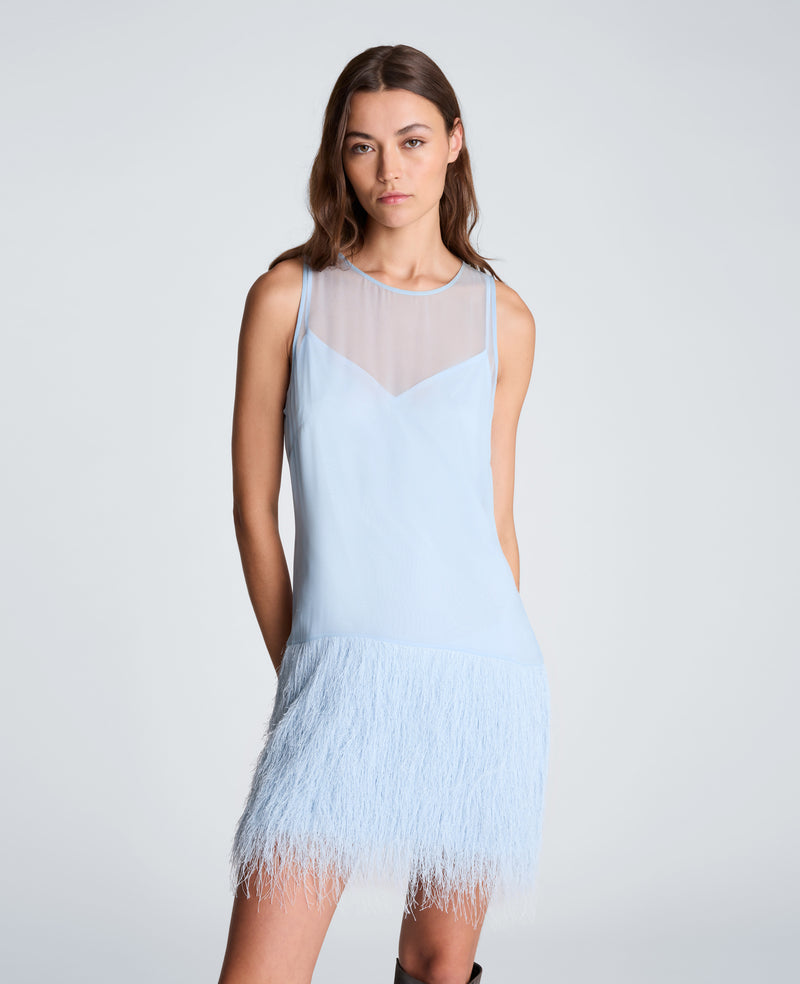 Kenneth Cole - Fringed Fur Mini Dress WOMENS DRESS for Women