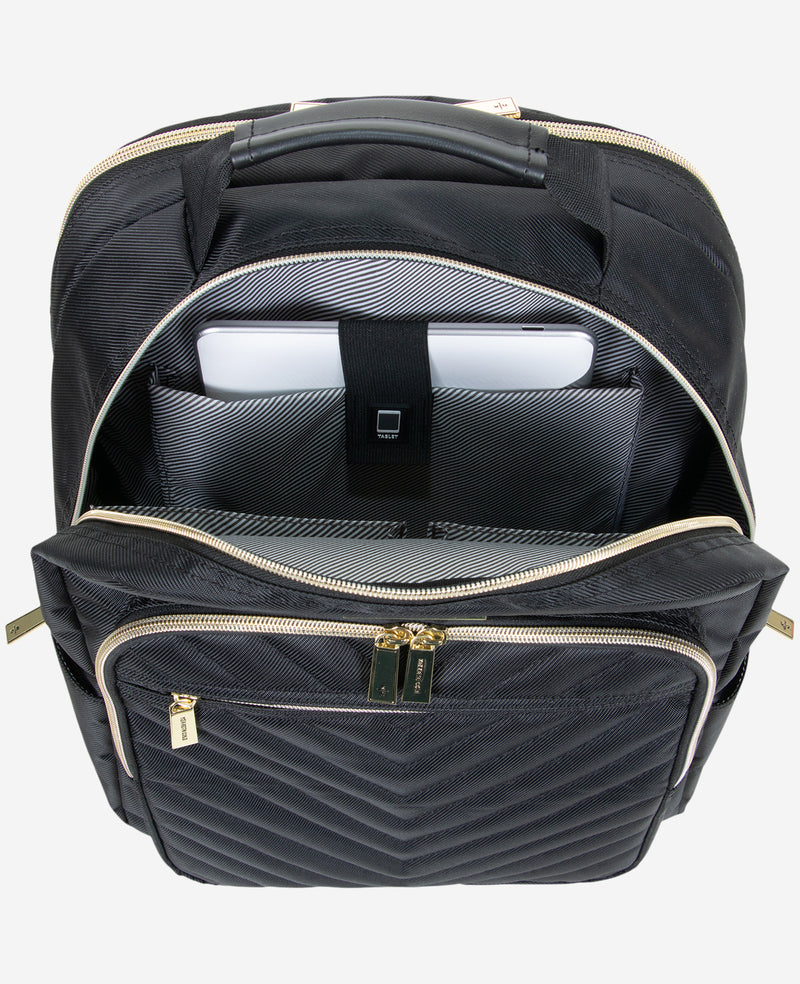 chevron textured faux leather backpack Shop Quilted 15.6" Laptop Backpack – Chelsea Chevron, Black
