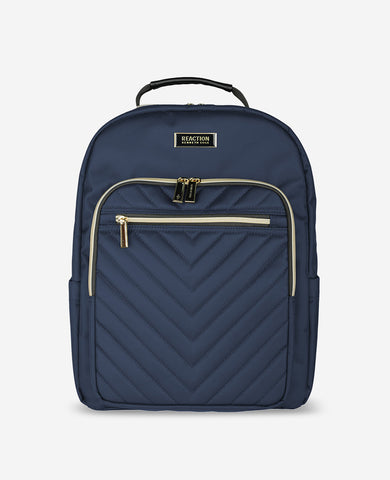 Kenneth Cole Reaction Navy Chevron Quilted Backpack