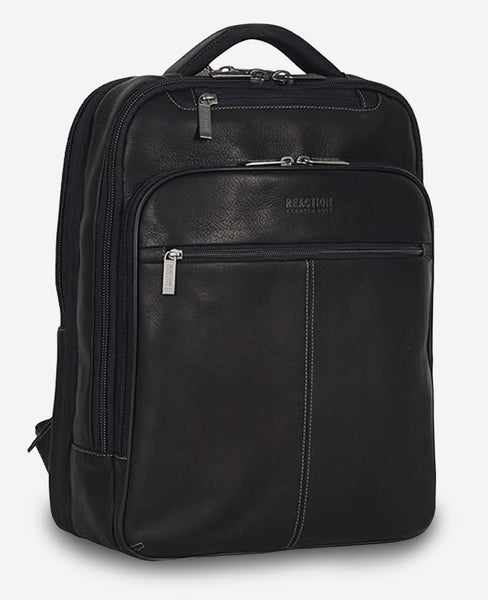 Kenneth Cole Reaction Laptop Backpack, Black Colombian Leather (580675E)