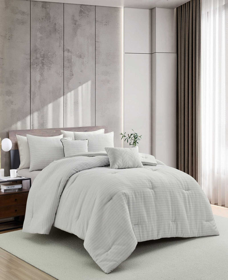 Kenneth Cole - Space Dye Grid Comforter Set Bedding