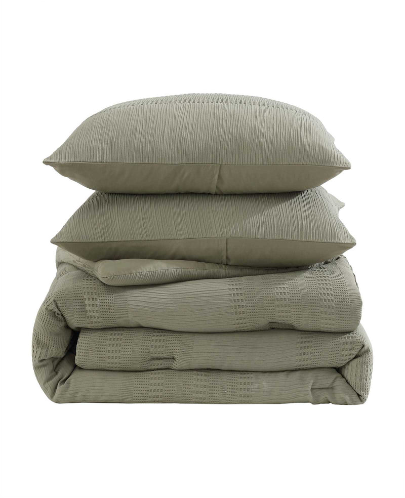 Kenneth Cole - Variegated Waffle Comforter Set Bedding