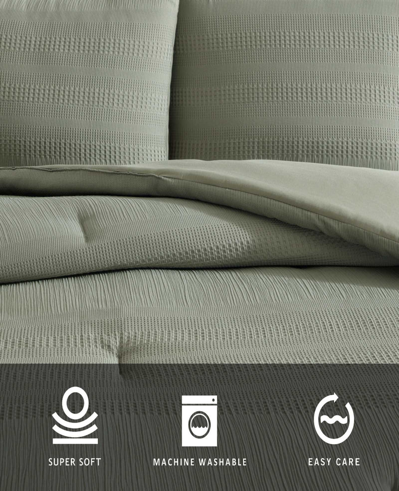 Kenneth Cole - Variegated Waffle Comforter Set Bedding