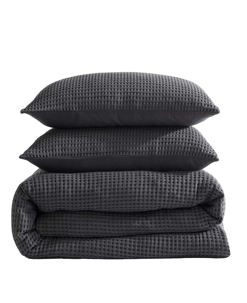 Kenneth Cole - Solid Waffle Duvet Set Bedding
