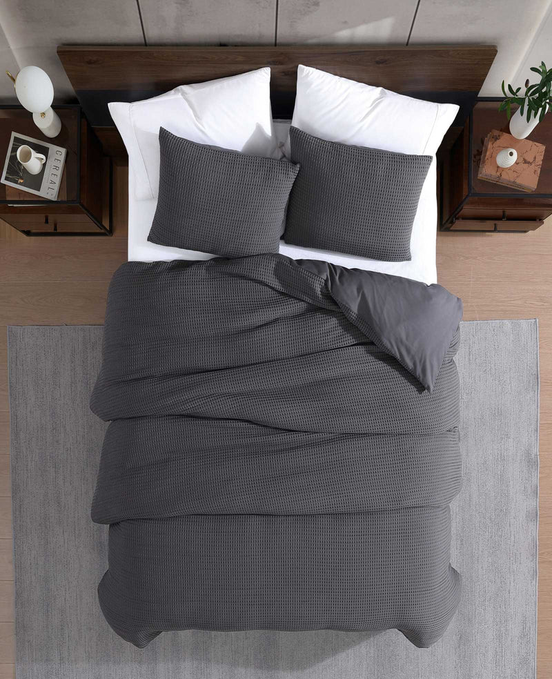 Kenneth Cole - Solid Waffle Duvet Set Bedding