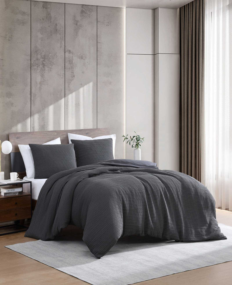 Kenneth Cole - Solid Waffle Duvet Set Bedding