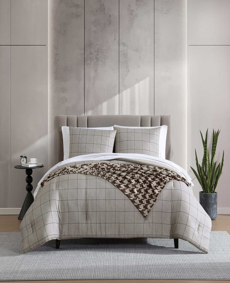 Kenneth Cole New York Holden Grid - Set copripiumino per letto king Kenneth Cole New York Holden Grid - Set copripiumino per letto king