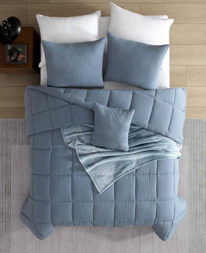 Kenneth Cole - Stonewashed Solid Comforter Set Bedding