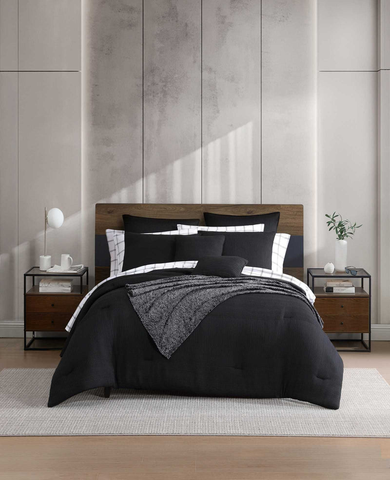 Kenneth Cole - Variegated Waffle Comforter Set Bedding