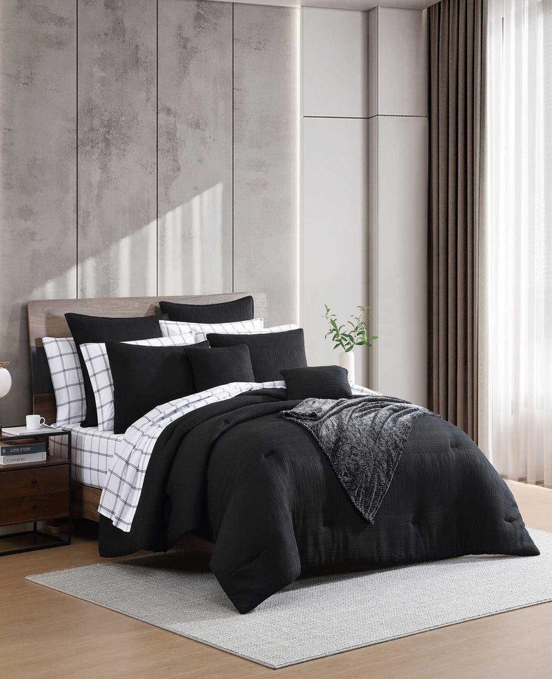 Kenneth Cole - Variegated Waffle Comforter Set Bedding