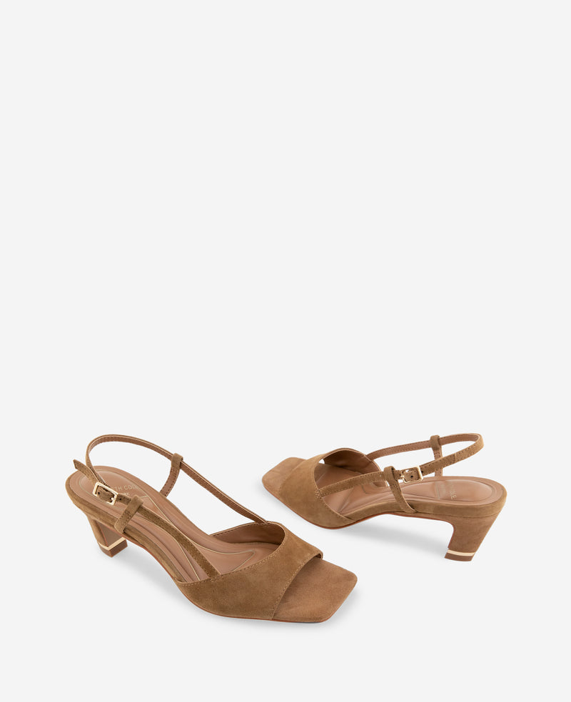 Kenneth Cole - Anna Suede Open Toe Slingback Sandal WOMENS HEELS for Women