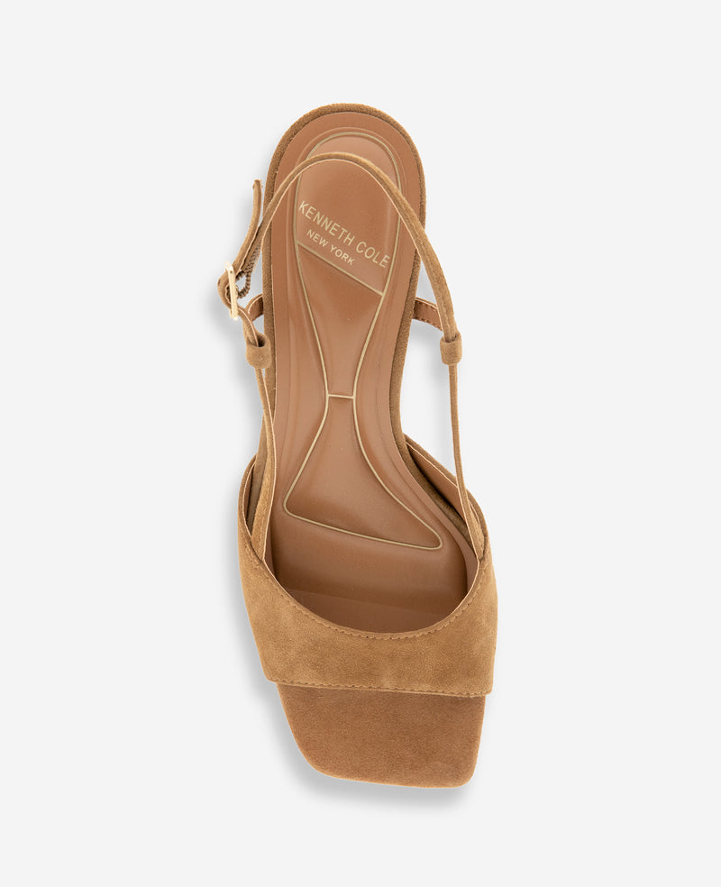 Kenneth Cole - Anna Suede Open Toe Slingback Sandal WOMENS HEELS for Women