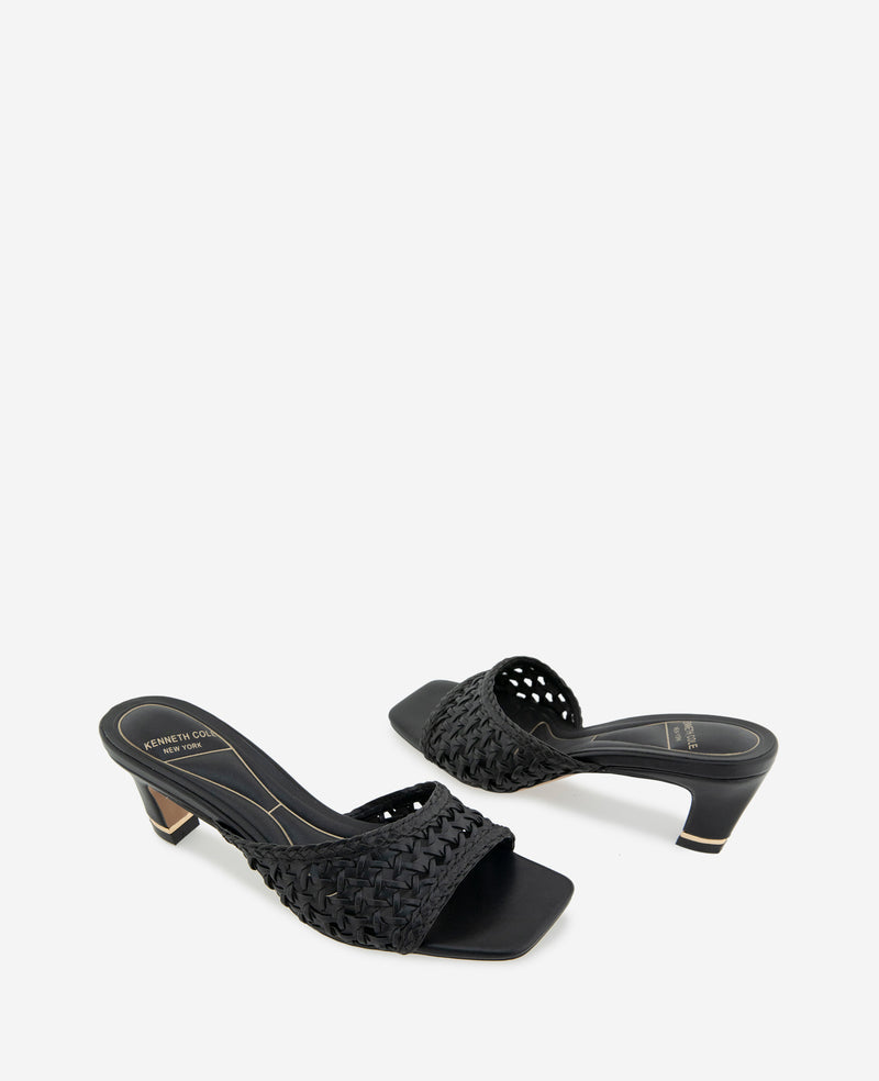 Kenneth Cole - Arita Woven Leather Open Toe Heel WOMENS HEELS for Women