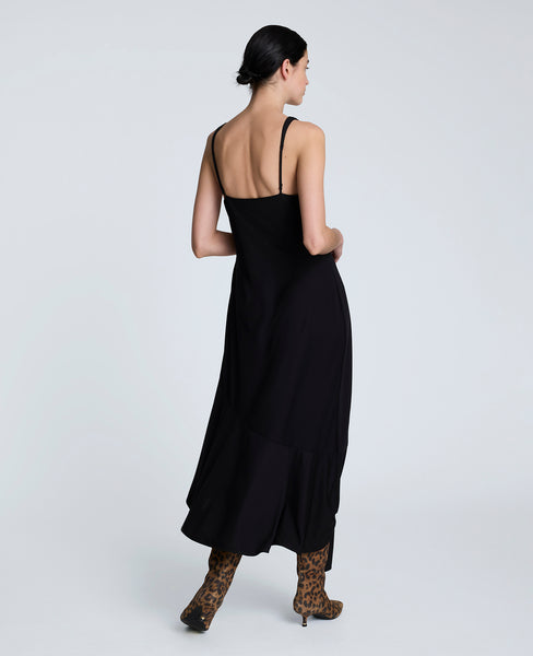 Kenneth Cole Women's Asymmetric Hem Cowl Neck Dress, Black, 8