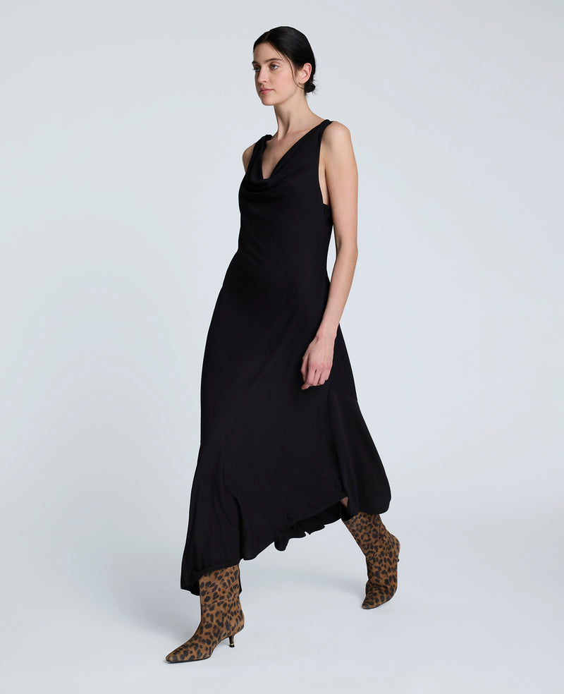 Asymmetrical Hem Cowl Neck Dress Black | Kenneth Cole Asymmetrical Hem Cowl Neck Dress Black | Kenneth Cole