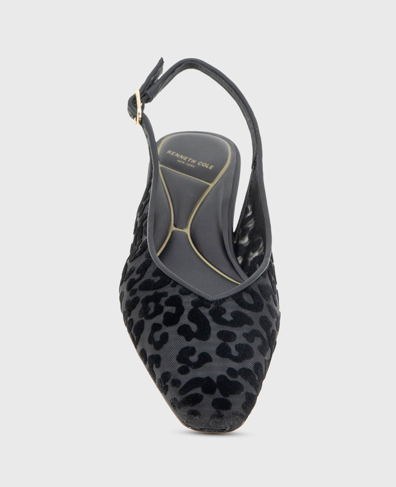 Kenneth Cole - Berkette Leopard Flocked Mesh Slingback WOMENS FLAT for Women