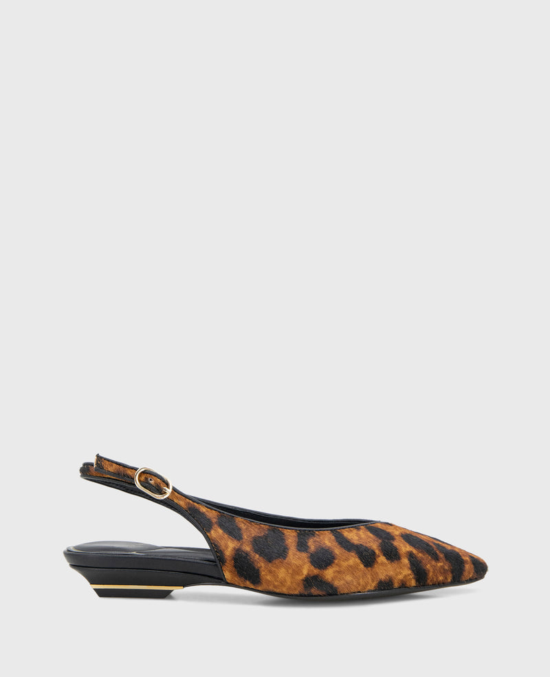 Kenneth Cole - Berkette Leopard Calf Hair Slingback WOMENS FLAT for Women