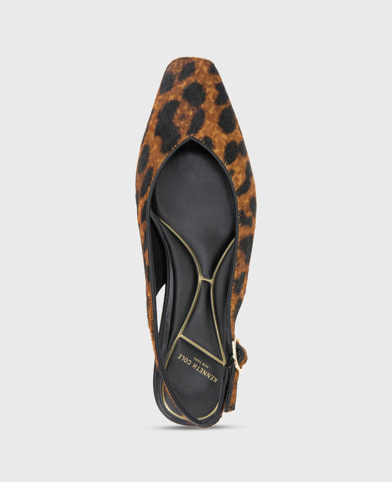 Kenneth Cole - Berkette Leopard Calf Hair Slingback WOMENS FLAT for Women