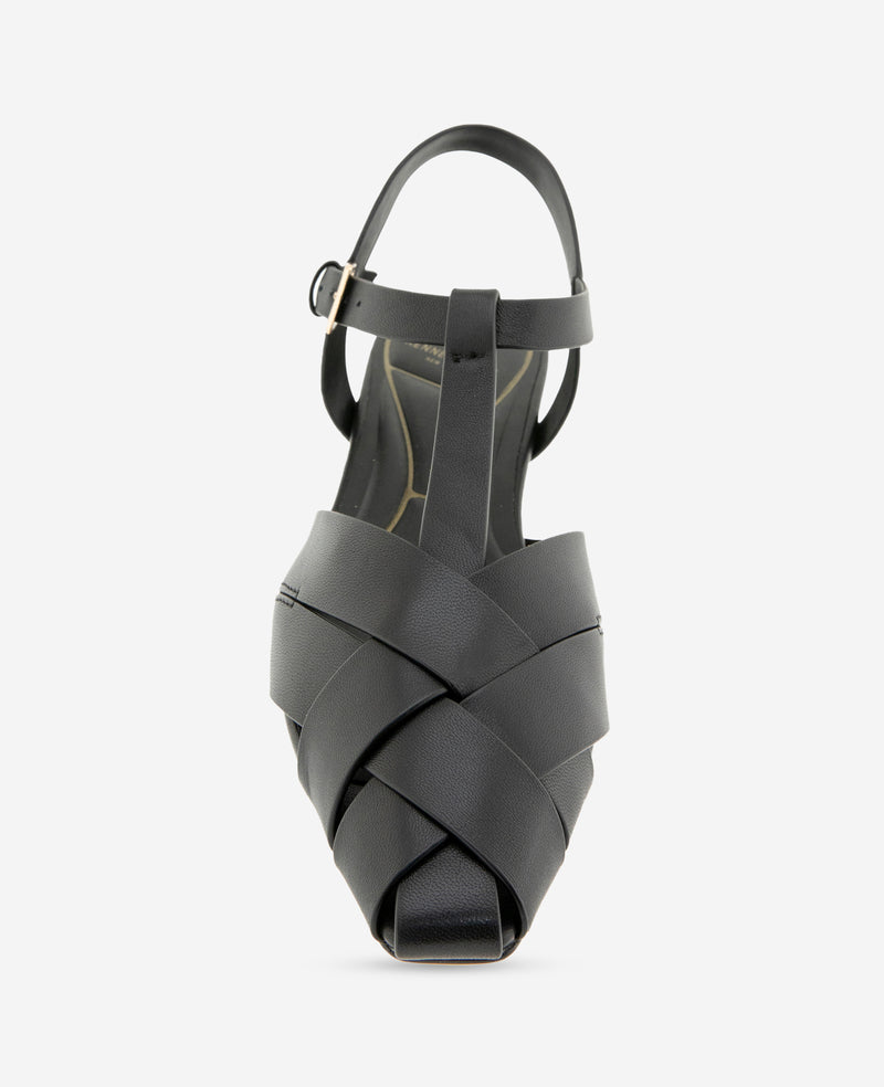 Kenneth Cole - Bindy Woven Leather T-Strap Sandal WOMENS FLAT for Women