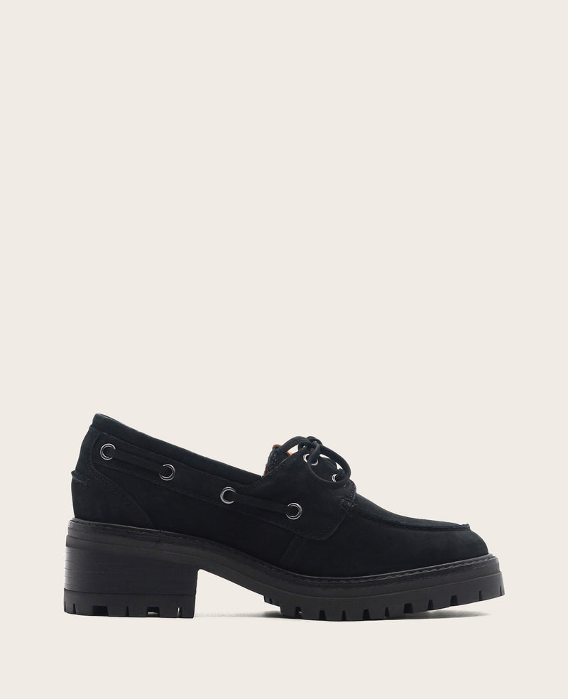 Shop Gentle Souls Brigly Black Nubuck Lug Boat Shoe | KC Shop Gentle Souls Brigly Black Nubuck Lug Boat Shoe | KC