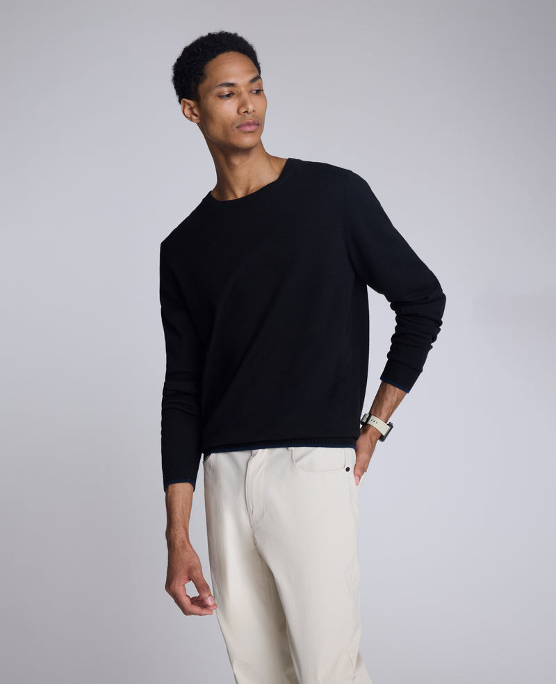 Kenneth Cole - Crew Neck Sweater with Tipping Details MENS SWEATER for Men