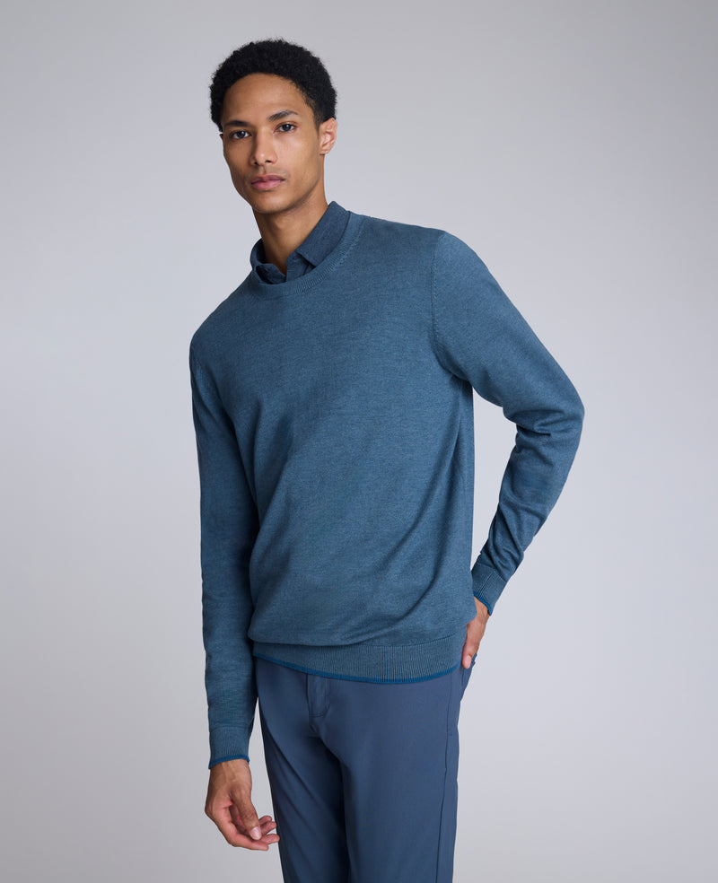 Kenneth Cole - Crewneck Sweater with Tipping Details MENS SWEATER for Men