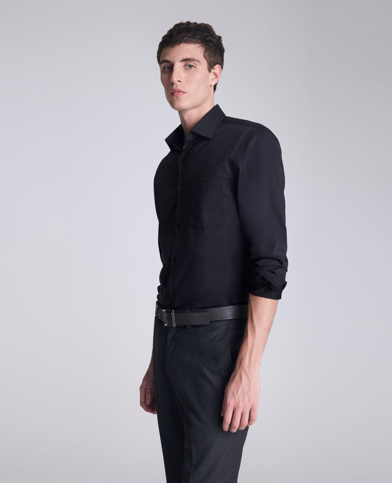 Buy Men's REACTION Slim-Fit Button-Down Dress Shirt, Black Buy Men's REACTION Slim-Fit Button-Down Dress Shirt, Black