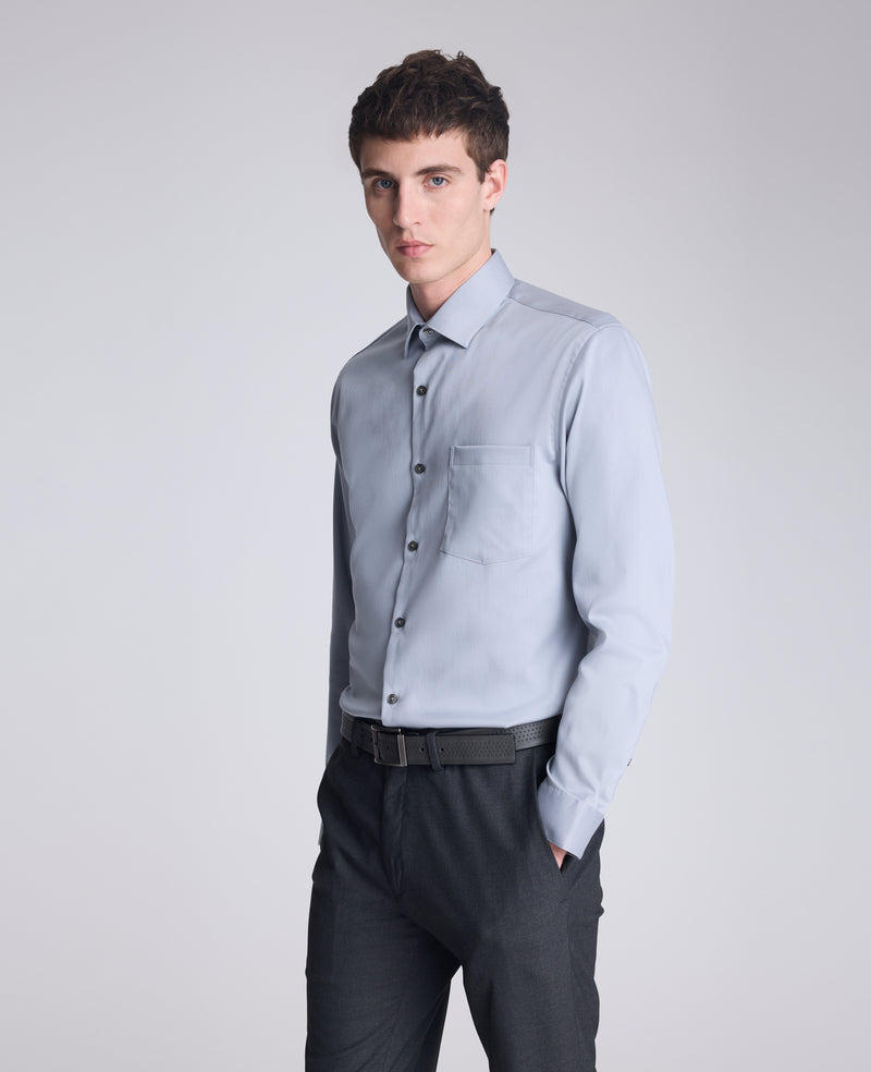 Mens REACTION Slim-Fit Button-Down Dress Shirt, Stone Grey Mens REACTION Slim-Fit Button-Down Dress Shirt, Stone Grey