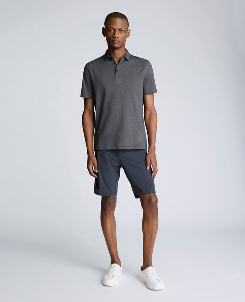 Shop Black Two-Toned Knit Polo – Soft, Breathable & Stretchy
