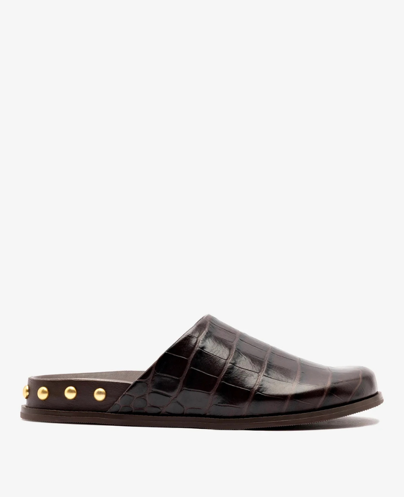 Kenneth Cole - Larroudé x Kenneth Cole: Clog Dark Oak Croco Leather Clog