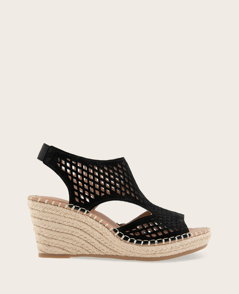 Kenneth Cole - GENTLE SOULS - Cody Perforated Suede Espadrille Wedge WOMENS SANDAL for Women
