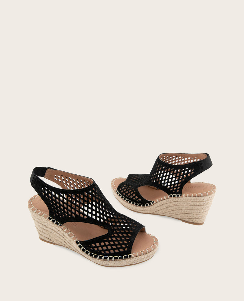 Kenneth Cole - GENTLE SOULS - Cody Perforated Suede Espadrille Wedge WOMENS SANDAL for Women