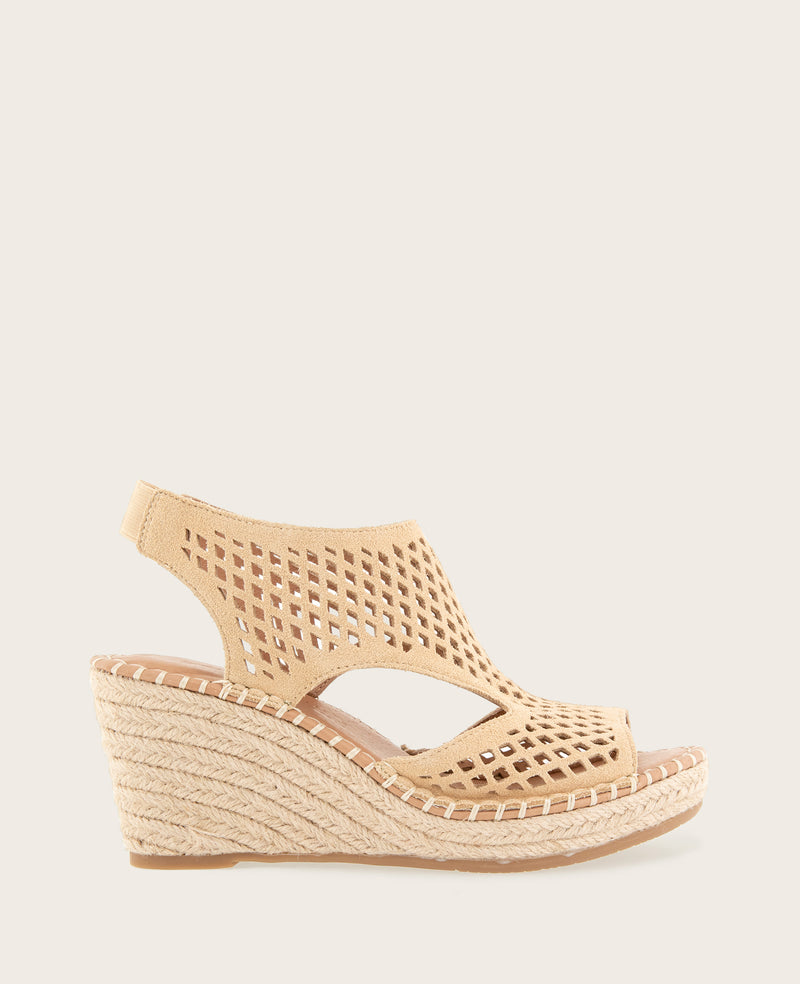 Kenneth Cole - GENTLE SOULS - Cody Perforated Suede Espadrille Wedge WOMENS SANDAL for Women