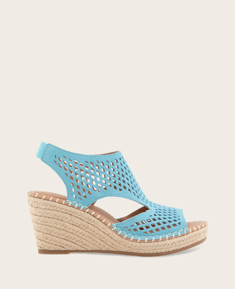 Kenneth Cole - GENTLE SOULS - Cody Perforated Suede Espadrille Wedge WOMENS SANDAL for Women