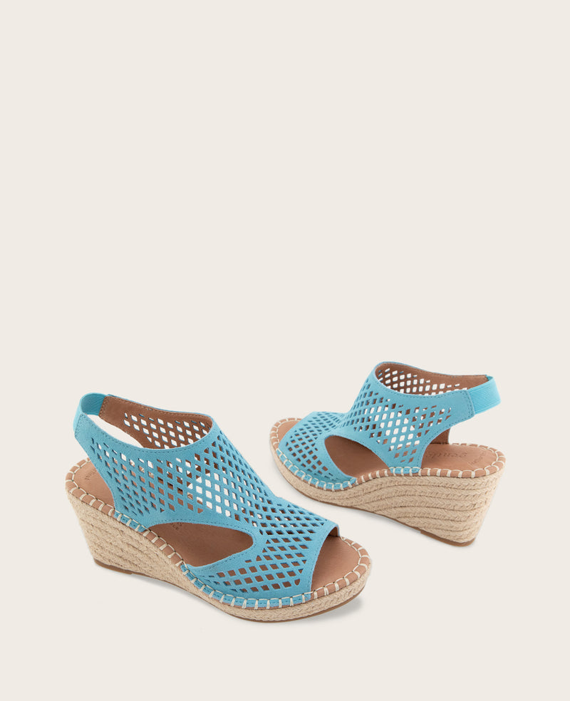 Kenneth Cole - GENTLE SOULS - Cody Perforated Suede Espadrille Wedge WOMENS SANDAL for Women