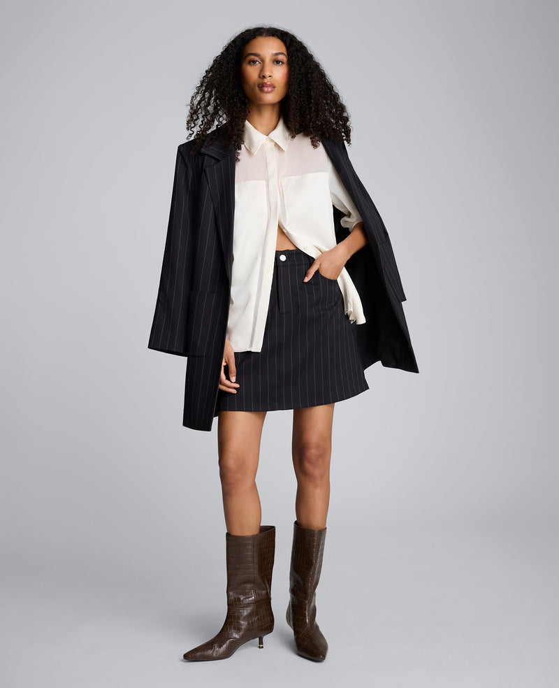 Kenneth Cole - Long Sleeve Button Front Sheer Detail Woven Shirt WOMENS SHIRTS for Women