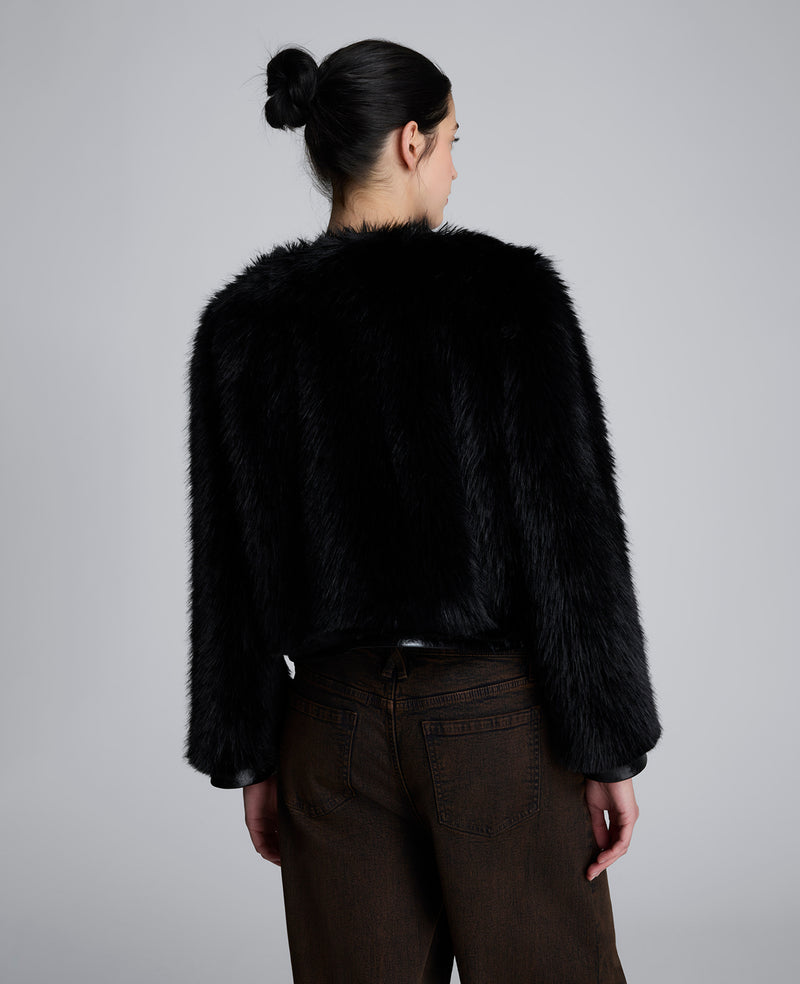 Kenneth Cole - Faux Leather Pocket Fur Jacket WOMENS JACKET for Women