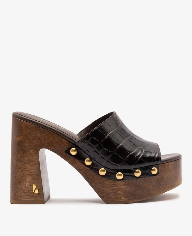 Kenneth Cole - Larroudé x Kenneth Cole: Mule Dark Oak Croco Leather Mule