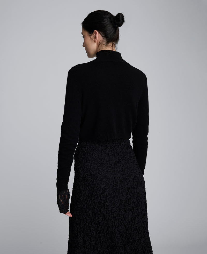 Kenneth Cole - Merino Wool Cropped Mockneck Sweater WOMENS SWEATER for Women