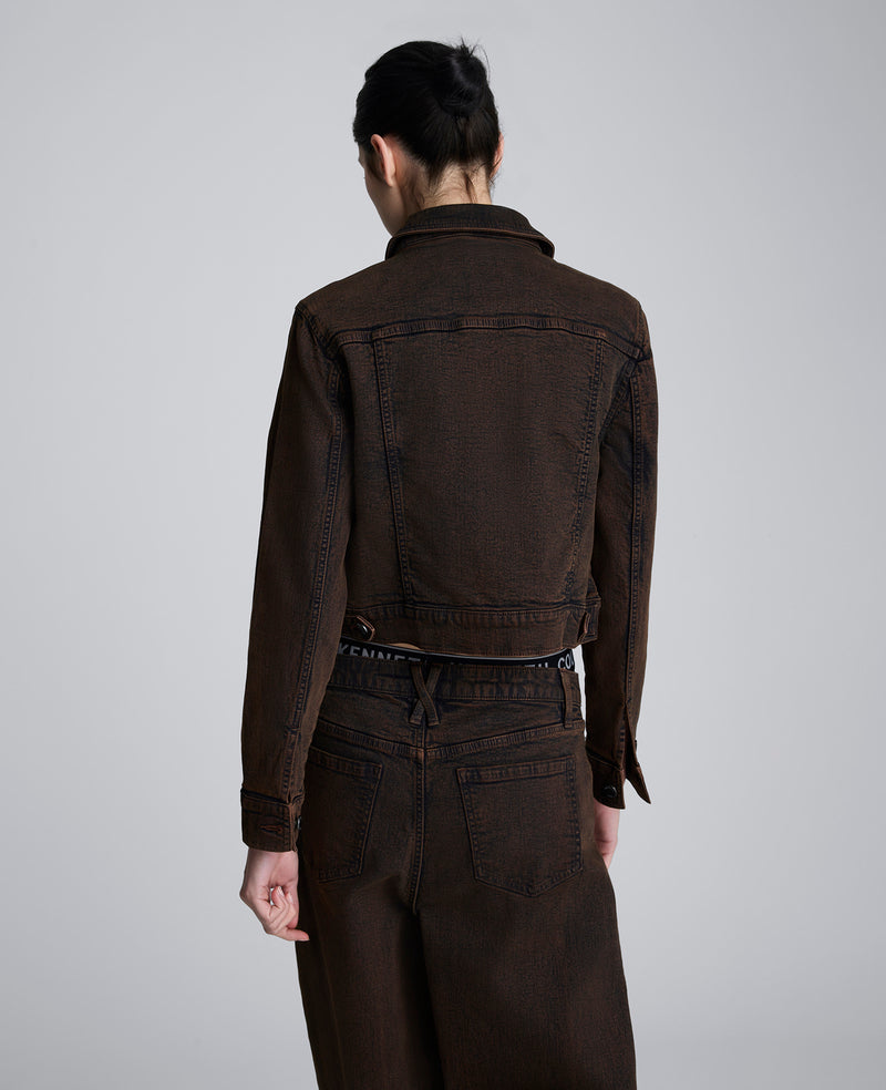 Kenneth Cole - Overdye Denim Cropped Trucker Jacket WOMENS DENIM for Women