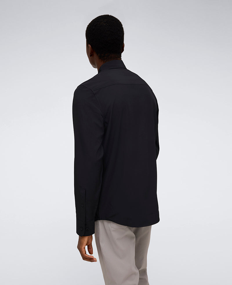 Kenneth Cole Men's Solid Slim Fit Performance Shirt - Black - Size L Kenneth Cole Men's Solid Slim Fit Performance Shirt - Black - Size L