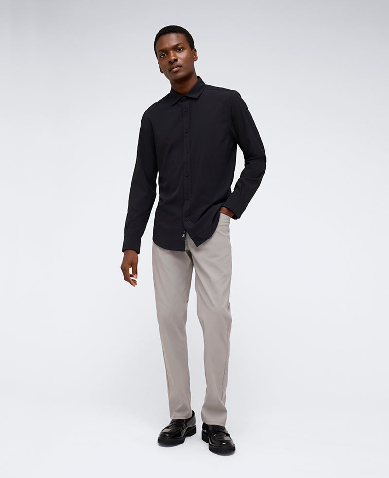 Kenneth Cole Men's Solid Slim Fit Performance Shirt - Black - Size XXL Kenneth Cole Men's Solid Slim Fit Performance Shirt - Black - Size XXL