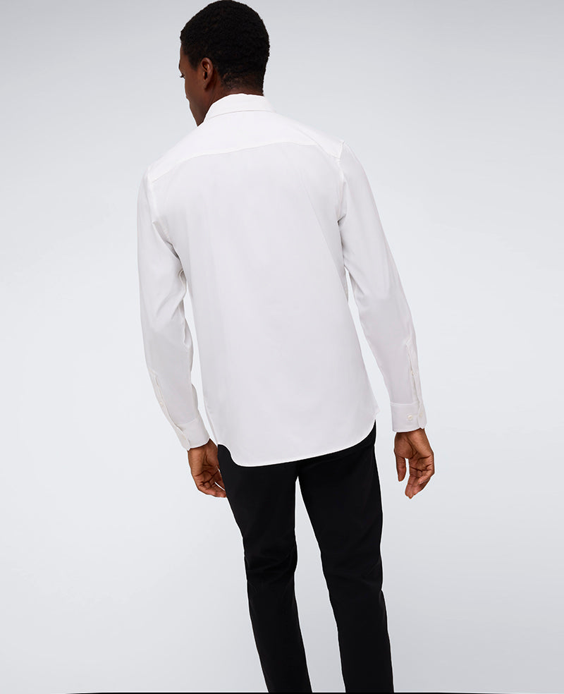 Kenneth Cole Mens Solid Slim-Fit Performance Shirt - White - L Kenneth Cole Mens Solid Slim-Fit Performance Shirt - White - L