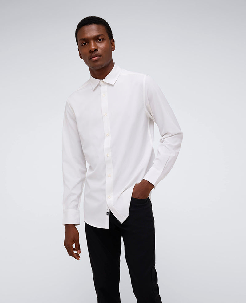 Kenneth Cole | Performance Slim Fit Button Down Shirt in White Kenneth Cole | Performance Slim Fit Button Down Shirt in White